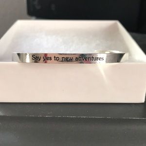 “Say Yes to New Adventures” Silver Bracelet